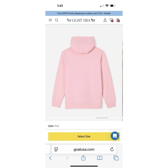 GOAT USA OG Hooded Sweatshirt Pink Size Large Womens - Picture 10 of 11